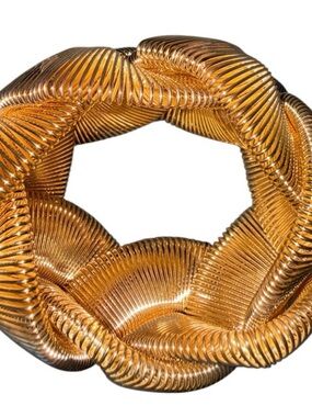 Plunder Gold Tone Braided Sculpted Bracelet.